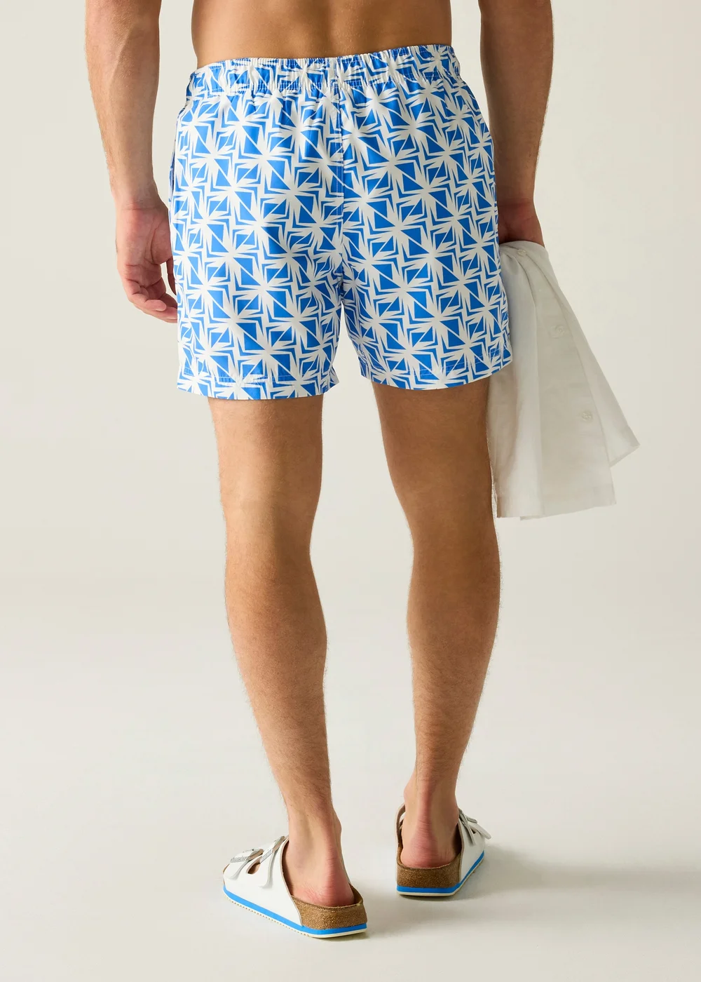 Regatta White Sonic Blue Geo Loras UPF 50 Swim Shorts - XL Image 2