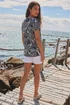 Roman Black Abstract Print V-Neck Stretch Top - 16 Image 3