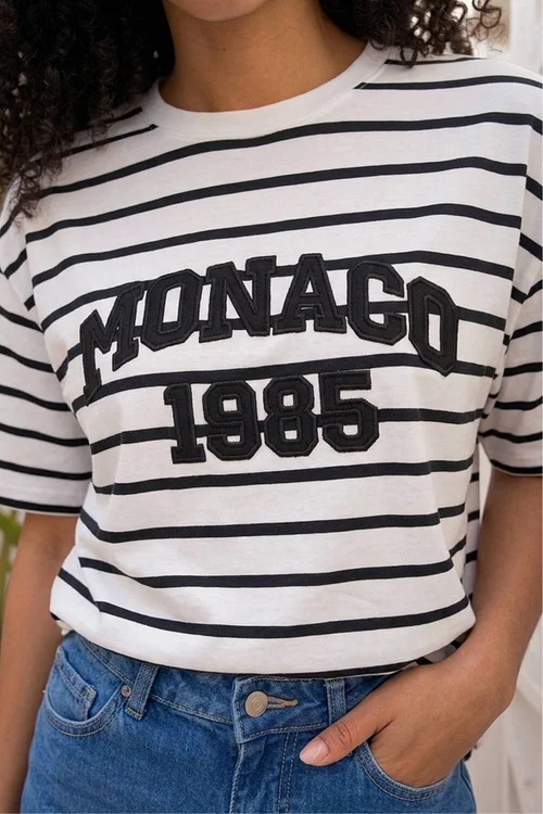 Roman White Monaco Stripe Print Cotton Top - 18 Image 4