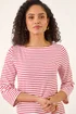 Roman Red Stripe Print Boat Neck Top - 16 Image 4