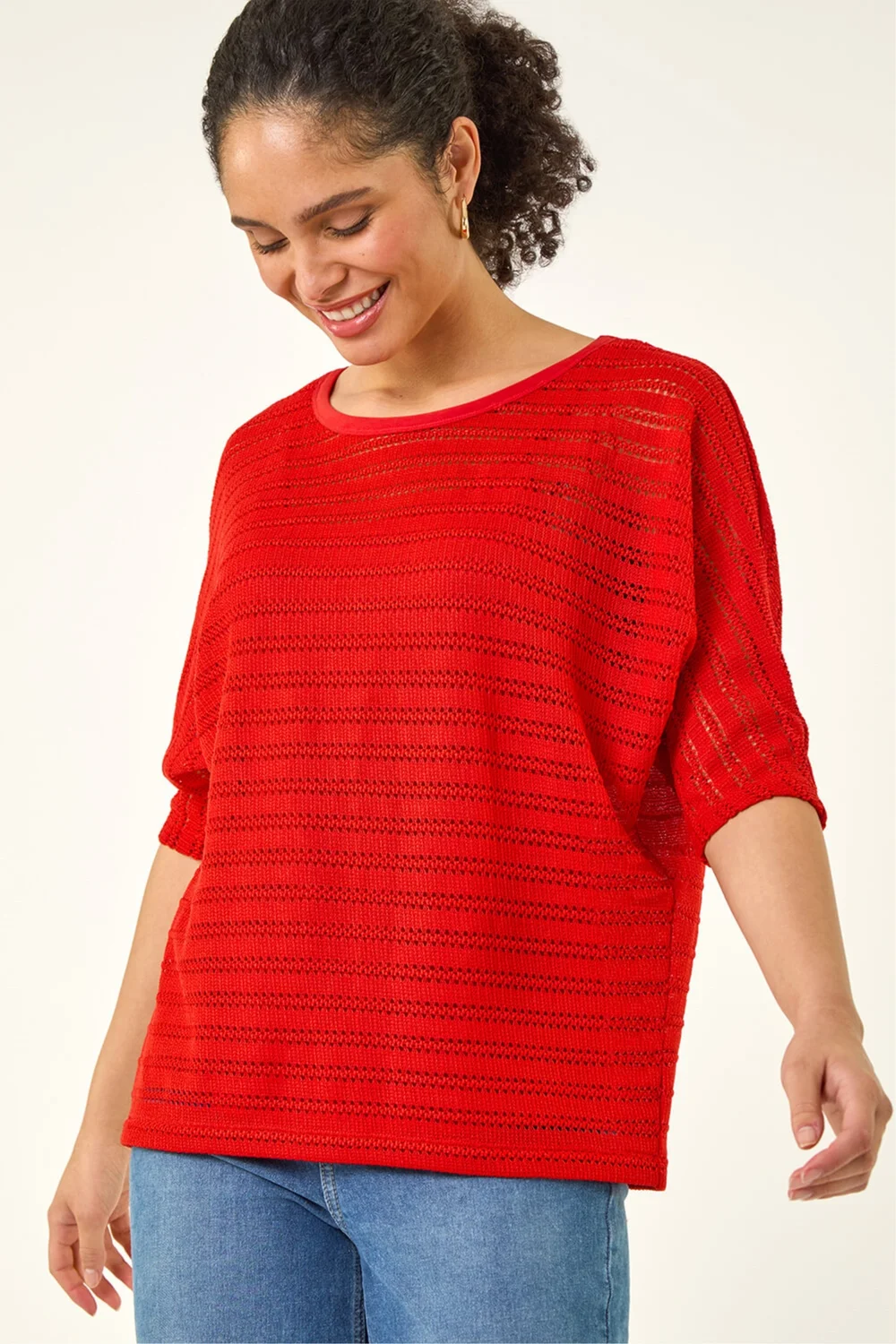 Roman Dark Orange Textured Snit Top - 18 Image 2