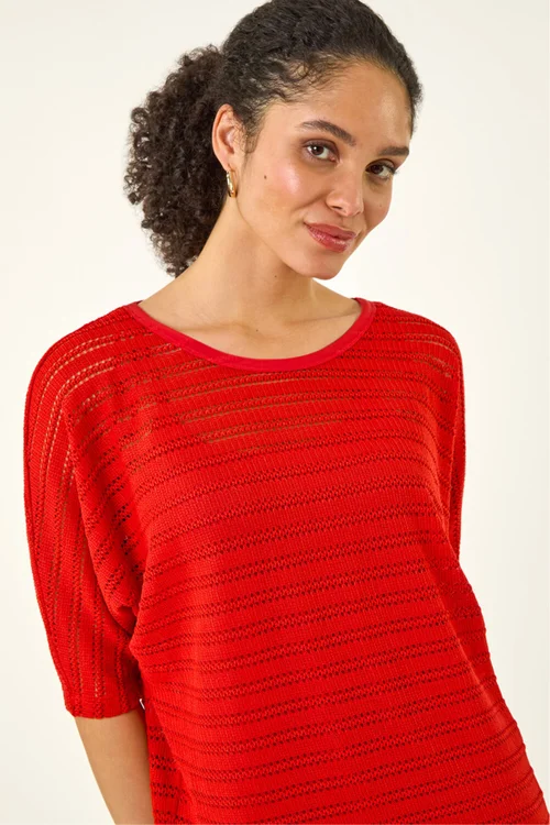 Roman Dark Orange Textured Snit Top - 18 Image 4