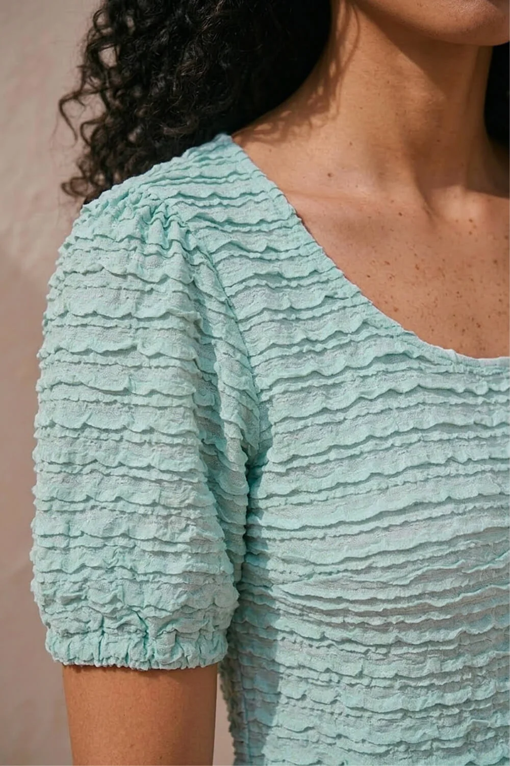 Roman Blue Textured Jersey Stretch Top - 14 Image 4