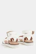 Yours Curve White Cross Over Strap Sandals In Wide E Fit - 6 Wide Image 5