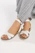 Yours Curve White Cross Over Strap Sandals In Wide E Fit - 6 Wide Image 2