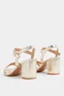 Yours Curve Gold Faux Leather Mid Block Heel Sandals In Wide E Fit - 5 Wide Image 4
