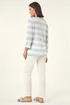 Roman Blue Embellished Stripe Stretch Top - 12 Image 3