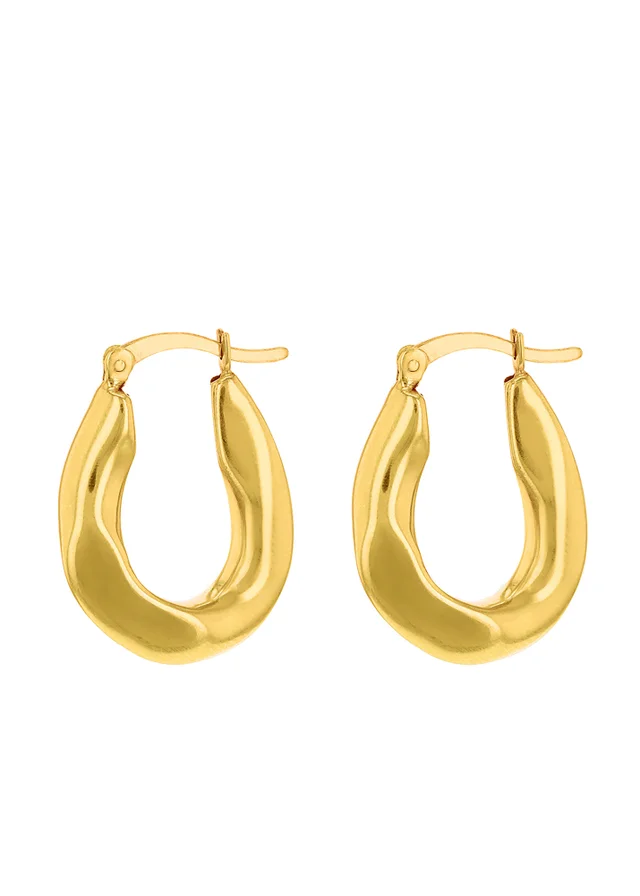 Golden Moments Stering Silver Gold Plated Creole Earring