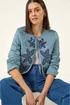 Roman Denim Sequin Embellished Quilted Jacket - 18 Image 1