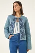 Roman Denim Sequin Embellished Quilted Jacket - 18 Image 4