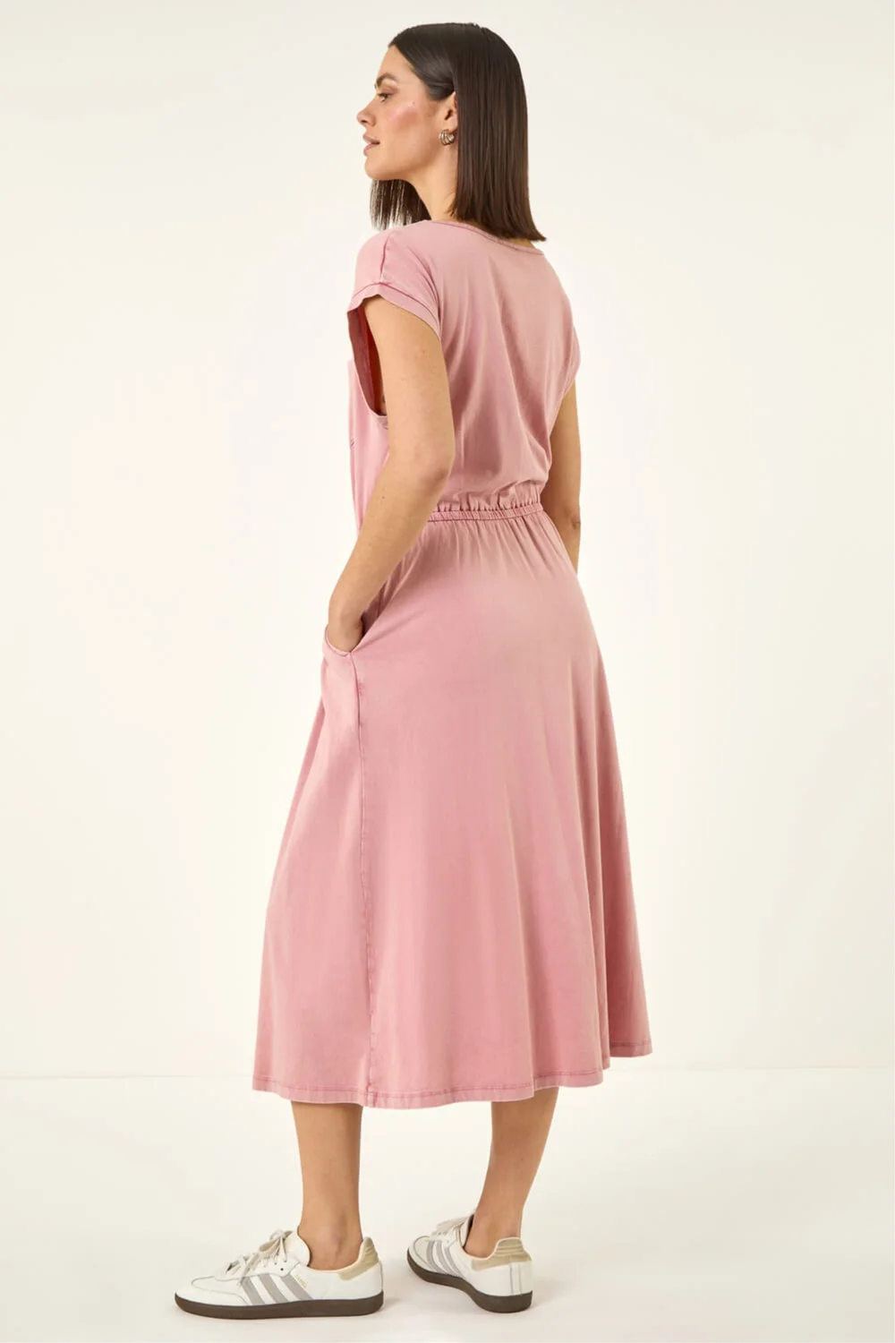 Roman Pink T-Shirt Pocket Detail Midi Dress - 18 Image 3