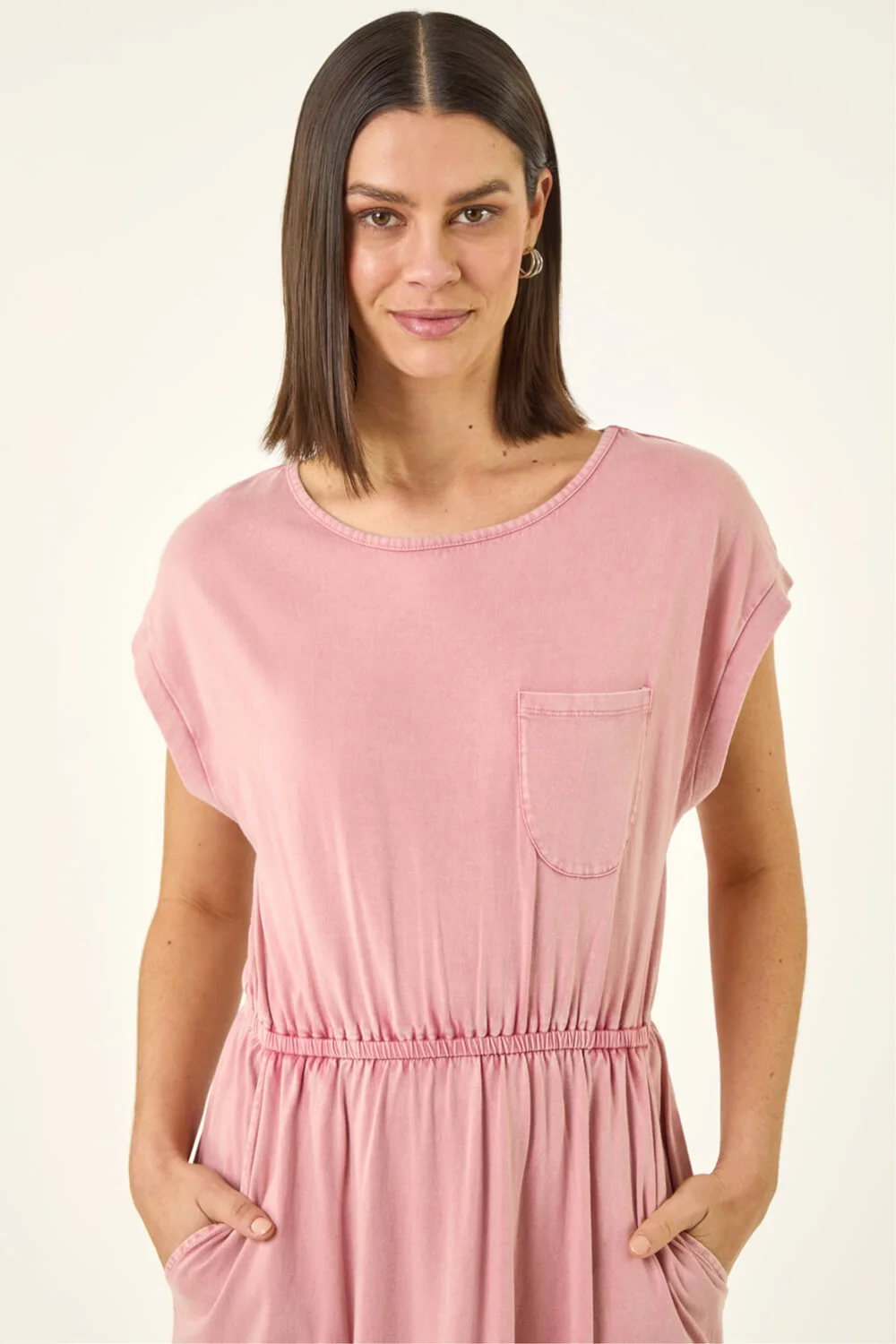 Roman Pink T-Shirt Pocket Detail Midi Dress - 18 Image 4