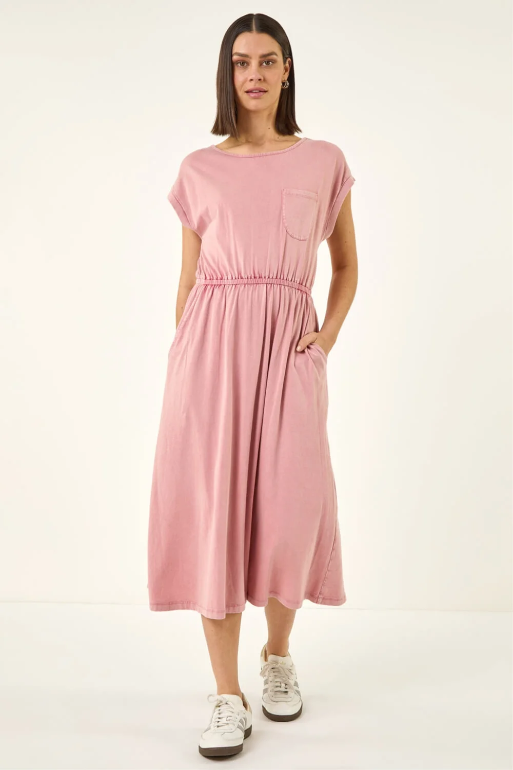 Roman Pink T-Shirt Pocket Detail Midi Dress - 18 Image 1