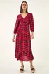 Roman Red Embroidered Leaf Midi Dress - 18 Image 2