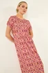 Roman Orange Petite Abstract Gathered Waist Dress - 16 Image 1