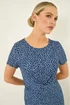 Roman Navy Petite Twist Front Stretch Dress - 12 Image 2
