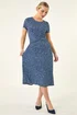 Roman Navy Petite Twist Front Stretch Dress - 12 Image 1