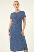 Roman Navy Petite Twist Front Stretch Dress - 12 Image 4