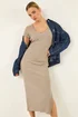 Dusk Stone V-Neck Knit Midi Dress - 12 Image 3