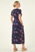Roman Navy Petite Floral Gathered Dress - 12 Image 3
