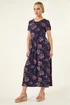 Roman Navy Petite Floral Gathered Dress - 12 Image 2