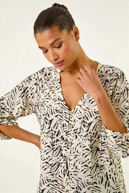 Roman Ivory Abstract Hotfix Blouse - 14 Image 2