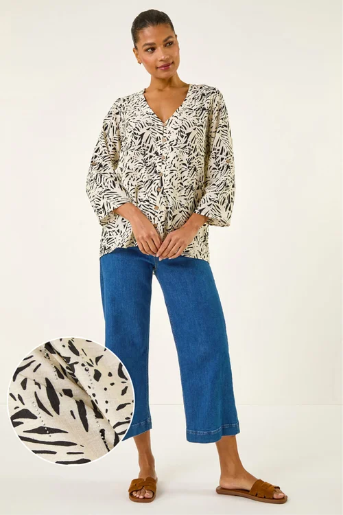 Roman Ivory Abstract Hotfix Blouse - 14 Image 3