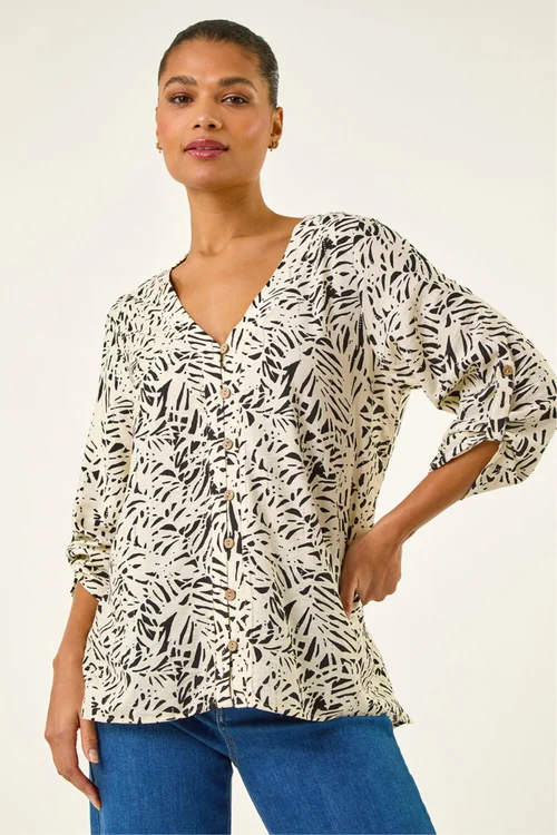 Roman Ivory Abstract Hotfix Blouse - 14 Image 1