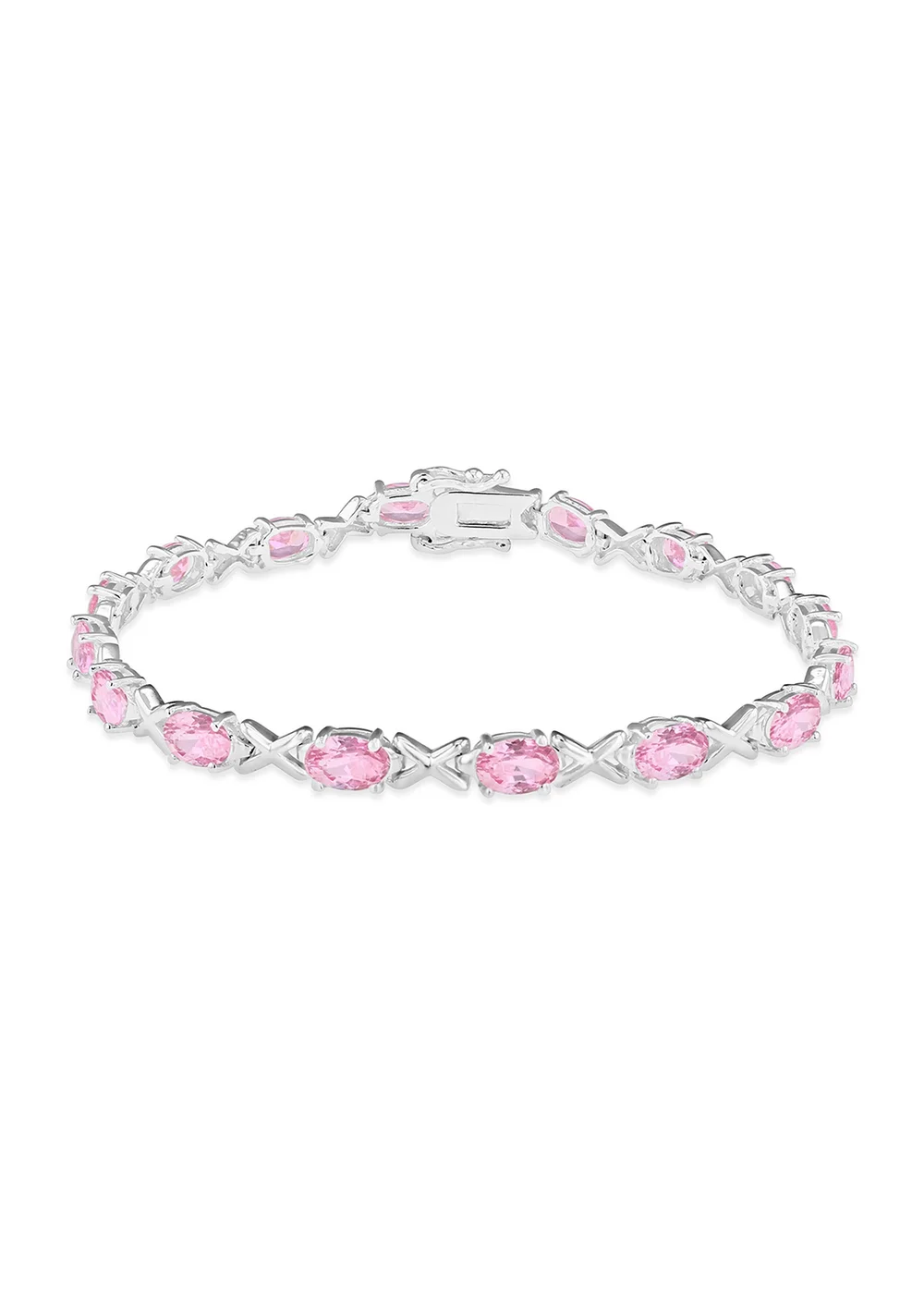 Golden Moments Sterling Silver Light Pink CZ Kiss Bracelet - One Size Image 1