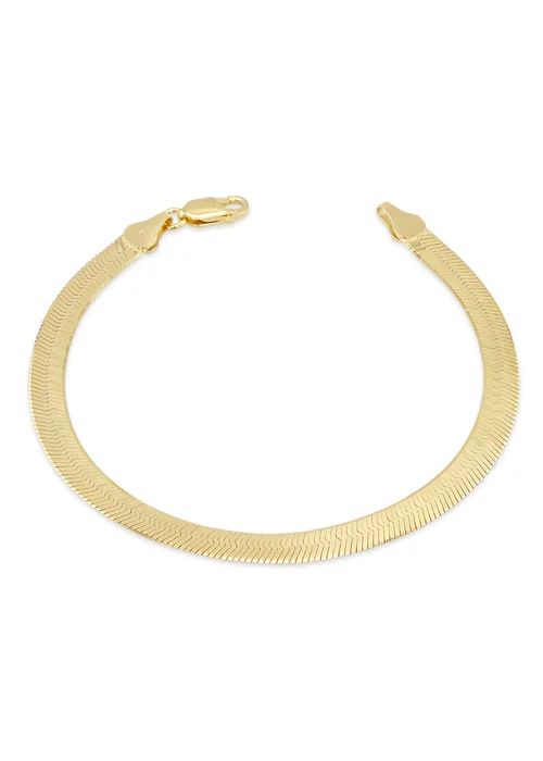 Golden Moments Sterling Silver Gold Plated Triple Herringbone Bracelet - One Size Image 1