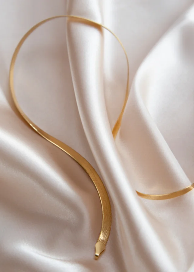 Golden Moments Sterling Silver Gold Plated Triple Herringbone Chain