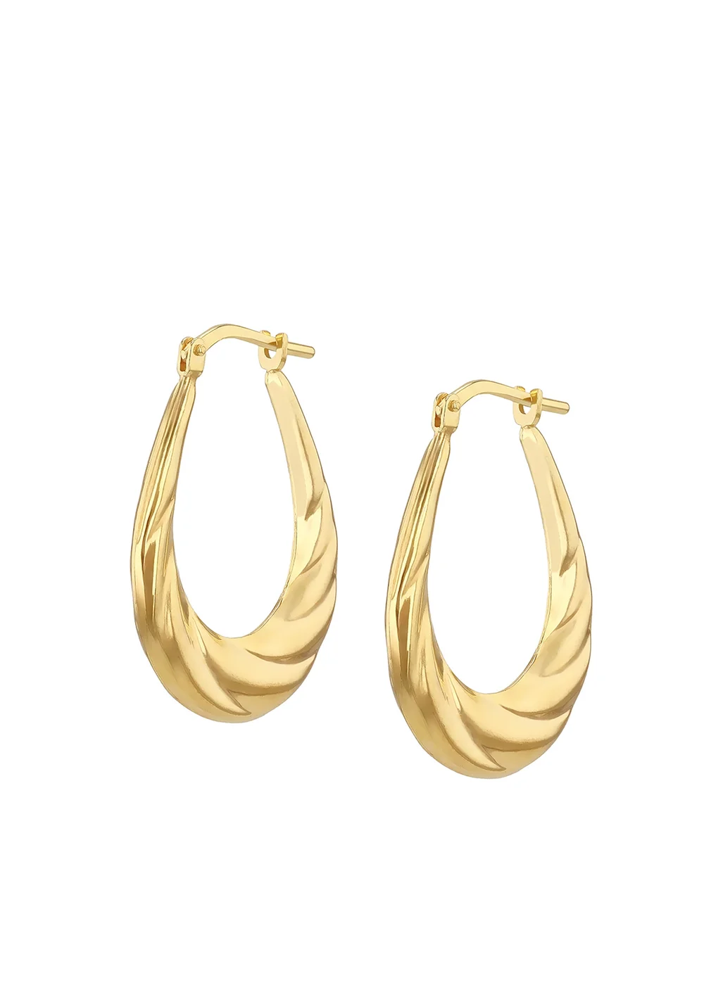 Golden Moments Sterling Silver 9ct Bonded Twisted Creole Earring - One Size Image 1