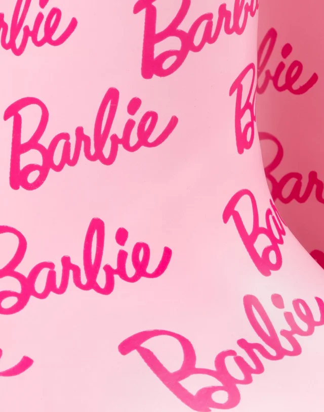 Vanilla Underground Barbie Unisex Kids Pink Logo Wellington Boots without Handles (10 Younger - 2 Older)