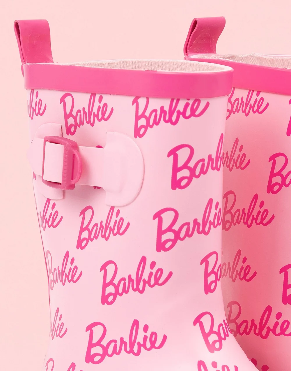 Vanilla Underground Barbie Unisex Kids Pink Logo Wellington Boots without Handles (10 Younger - 2 Older) - 12 Infants Image 3