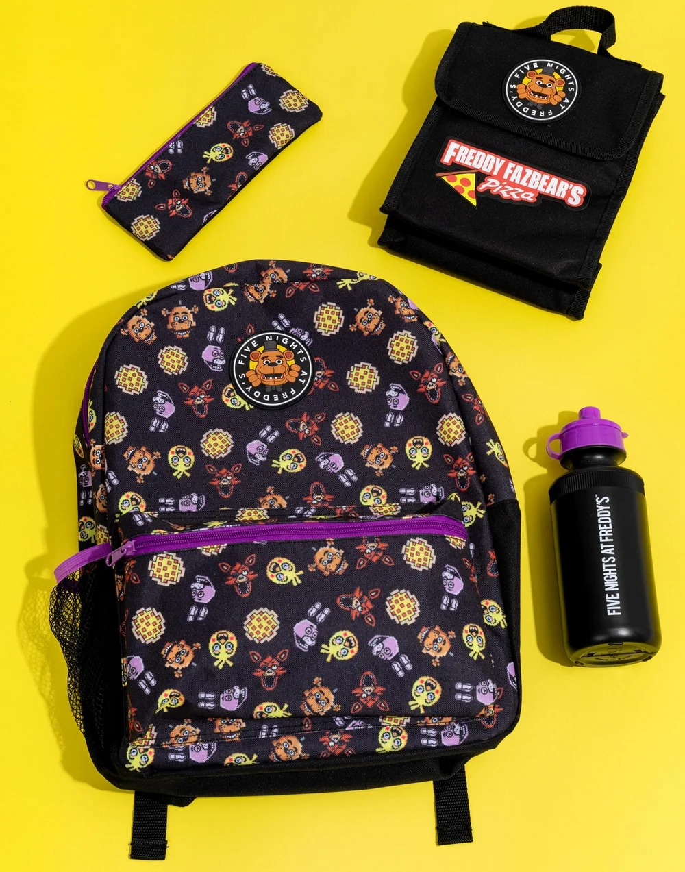 Vanilla Underground Five Nights At Freddy's Boys Black Printed 4 Piece Backpack Set (One Size) - One Size Image 2