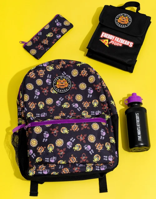 Vanilla Underground Five Nights At Freddy's Boys Black Printed 4 Piece Backpack Set (One Size) - One Size Image 2