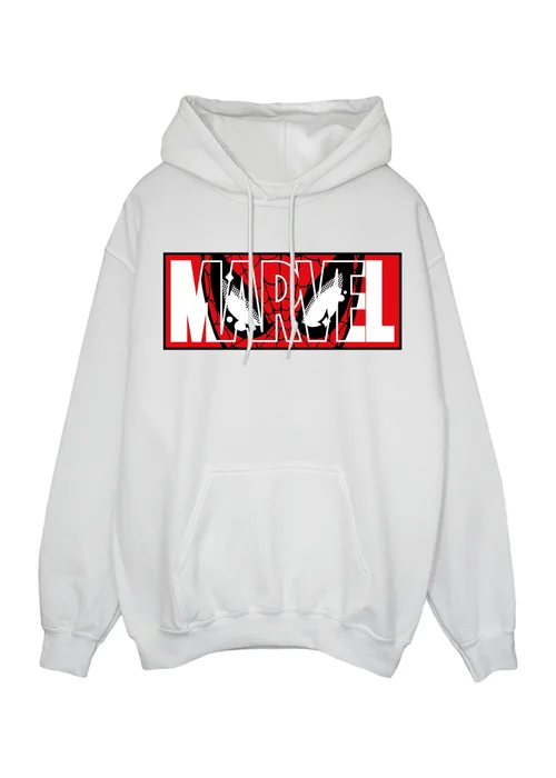 Spiral Galaxy Marvel Spider-Man Marvel Logo White Graphic Hoodie - S Image 1