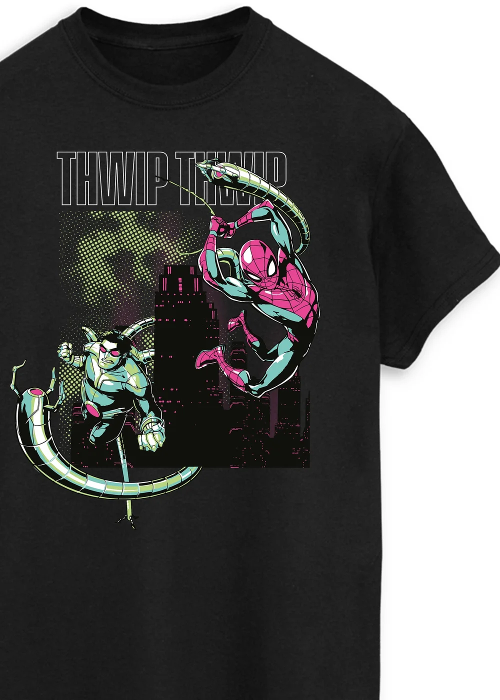 Spiral Galaxy Marvel Spider-Man Thwip Thwip Black Graphic T-Shirt - S Image 2