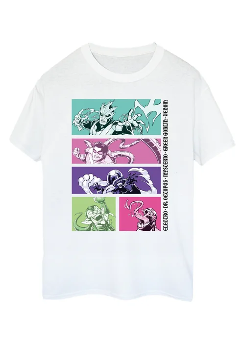Spiral Galaxy Marvel Spider-Man Villains White Graphic T-Shirt - 5XL Image 1