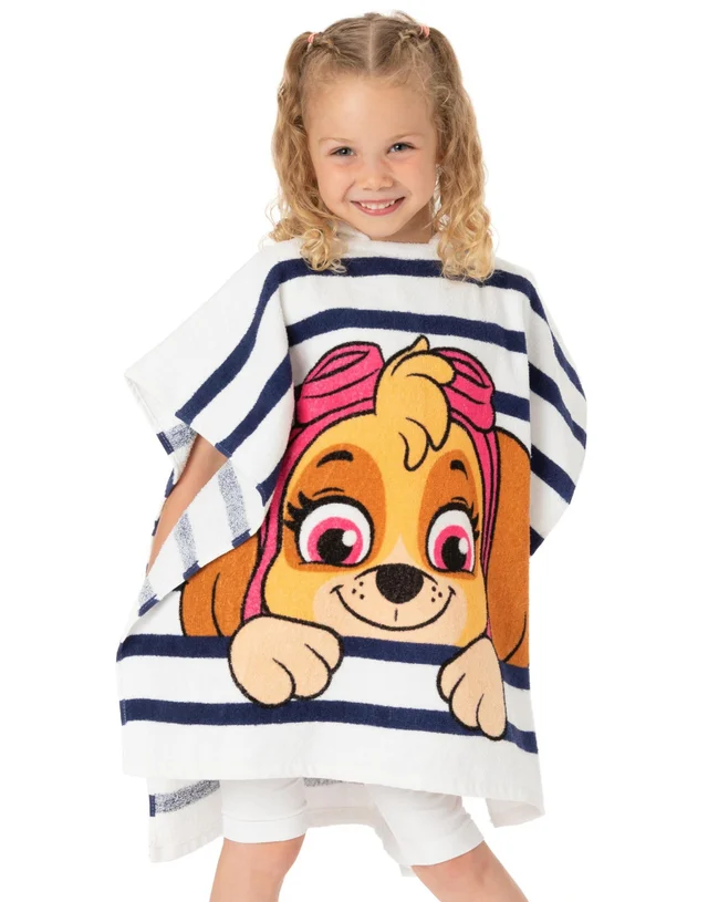 Vanilla Underground Paw Patrol Girls Multicoloured Skye Placement Graphic Poncho Towel (One Size)