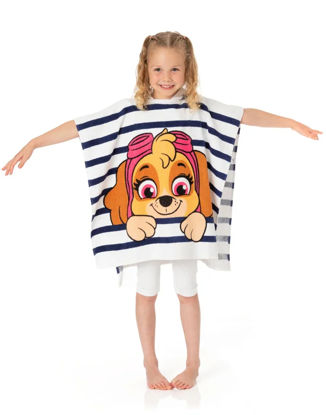 Vanilla Underground Paw Patrol Girls Multicoloured Skye Placement Graphic Poncho Towel (One Size)