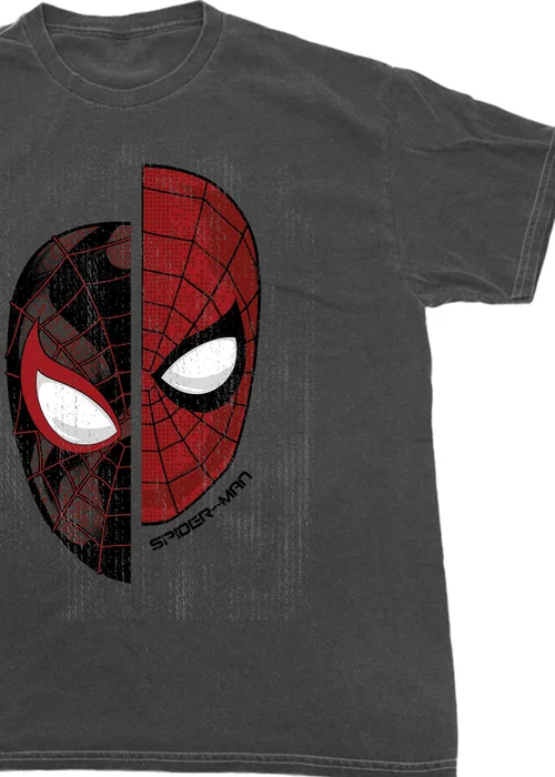 Spiral Galaxy Marvel Spider-Man Miles Morales Face Charcoal Graphic Washed T-Shirt - S Image 2