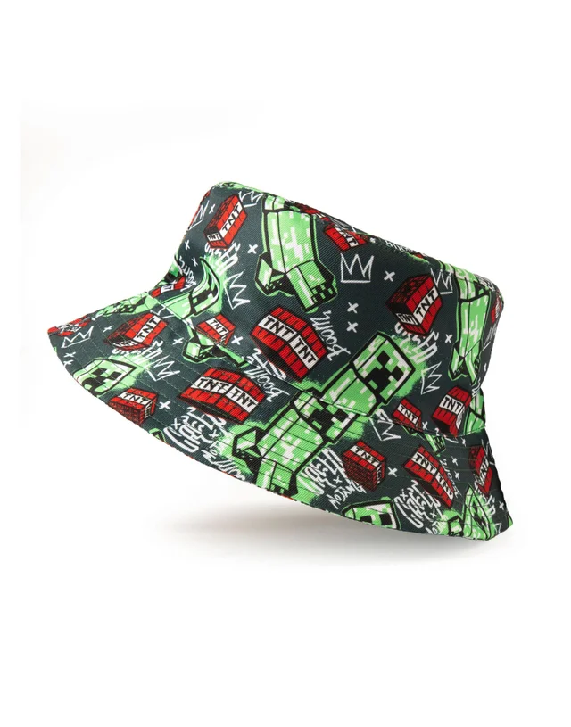 Vanilla Underground Minecraft Unisex Kids Multicoloured Creeper Bucket Hat (One Size)