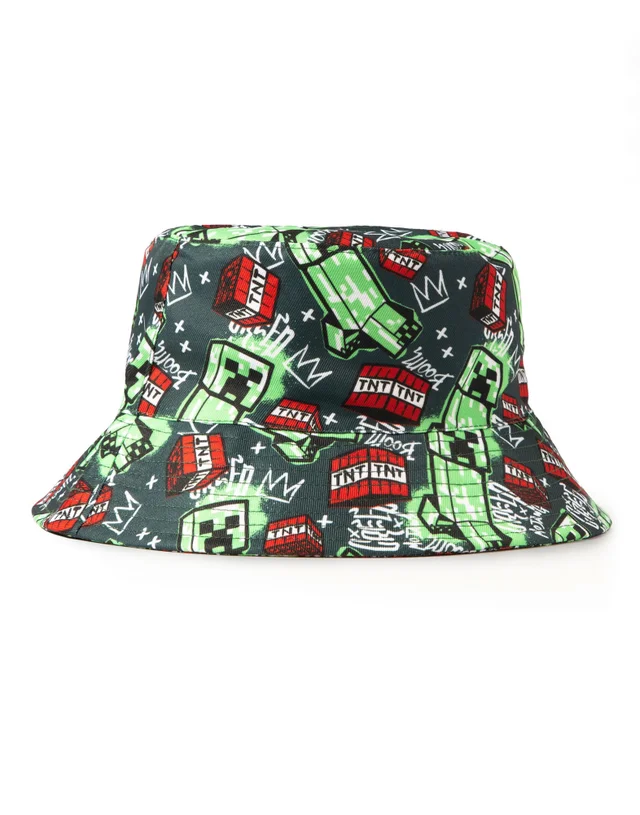 Vanilla Underground Minecraft Unisex Kids Multicoloured Creeper Bucket Hat (One Size)