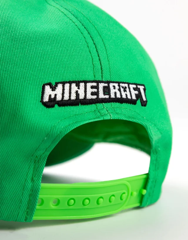 Vanilla Underground Minecraft Boys Green Creeper Snapback Curved Peak Cap (One Size)