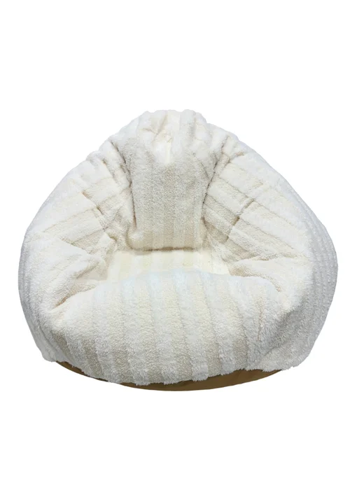 Kaikoo Cream Areya Large Beanbag in textured fabric - One Size Image 5