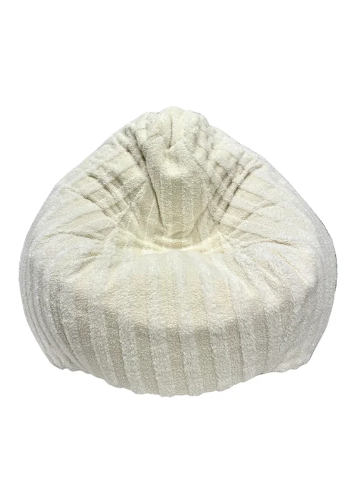 Kaikoo Cream Areya Large Beanbag in textured fabric - One Size Image 3