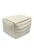 Kaikoo Cream Rectangle Pouffe in Textured Fabric - One Size Image 2