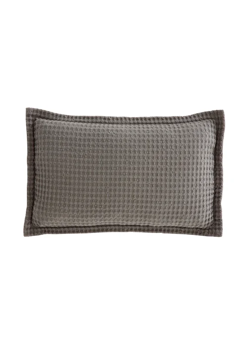 Pineapple Elephant Jaipur Chunky Waffle Cotton 30x50cm Cushion Grey - 30 x 50cm Image 1