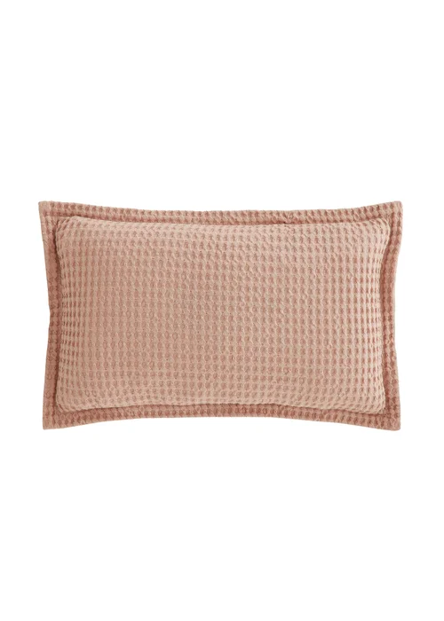 Pineapple Elephant Jaipur Chunky Waffle Cotton 30x50cm Cushion Pink - 30 x 50cm Image 1